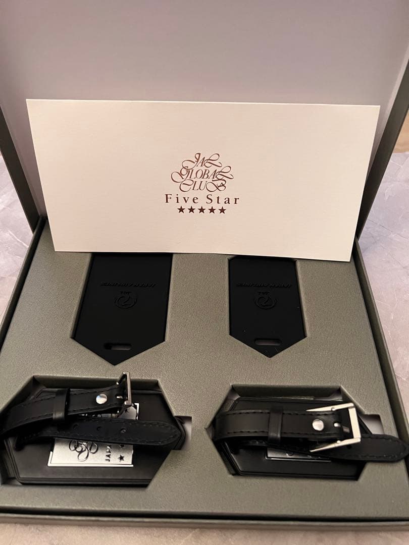 JAL 最高スティタス 黒亀タグJGCファイブスターネームプレート2個セット