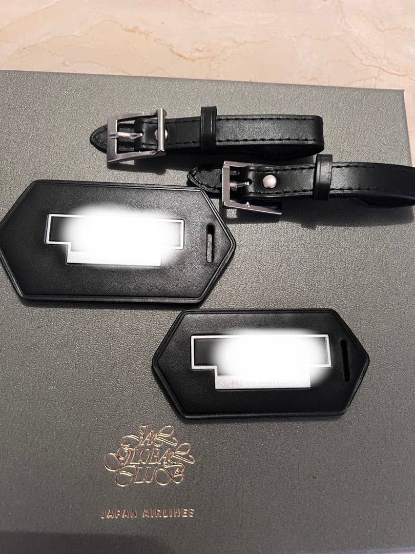 JAL 最高スティタス 黒亀タグJGCファイブスターネームプレート2個セット