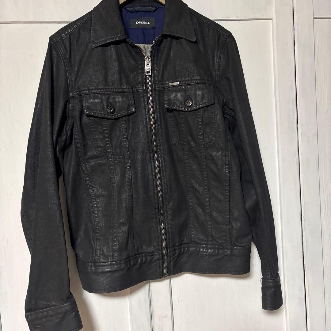 DIESEL 黒 デニムシングルライダースジャケット