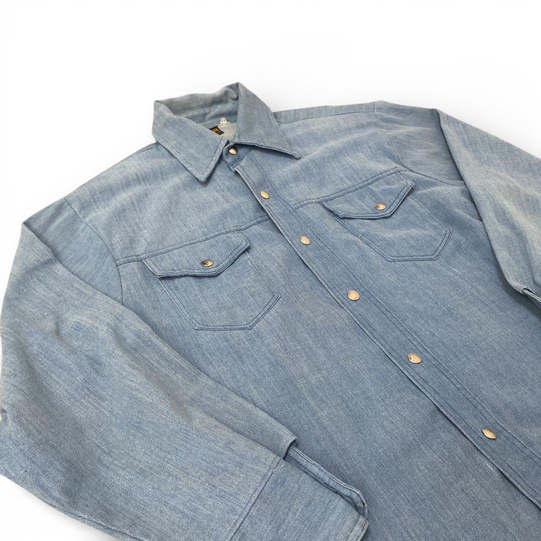 70’s BIG YANK デニムシャツ　ジャケット　コットンポリ　ヴィンテージ