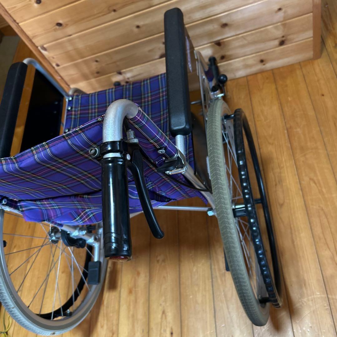 カワムラサイクル 介助用車椅子 自走式 折りたたみ式 介護 チェック柄