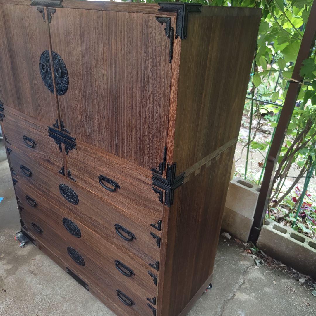 昭和レトロ　総桐箪笥 飾り金具　着物箪笥&和箪笥 　2段重ねセット　送料込