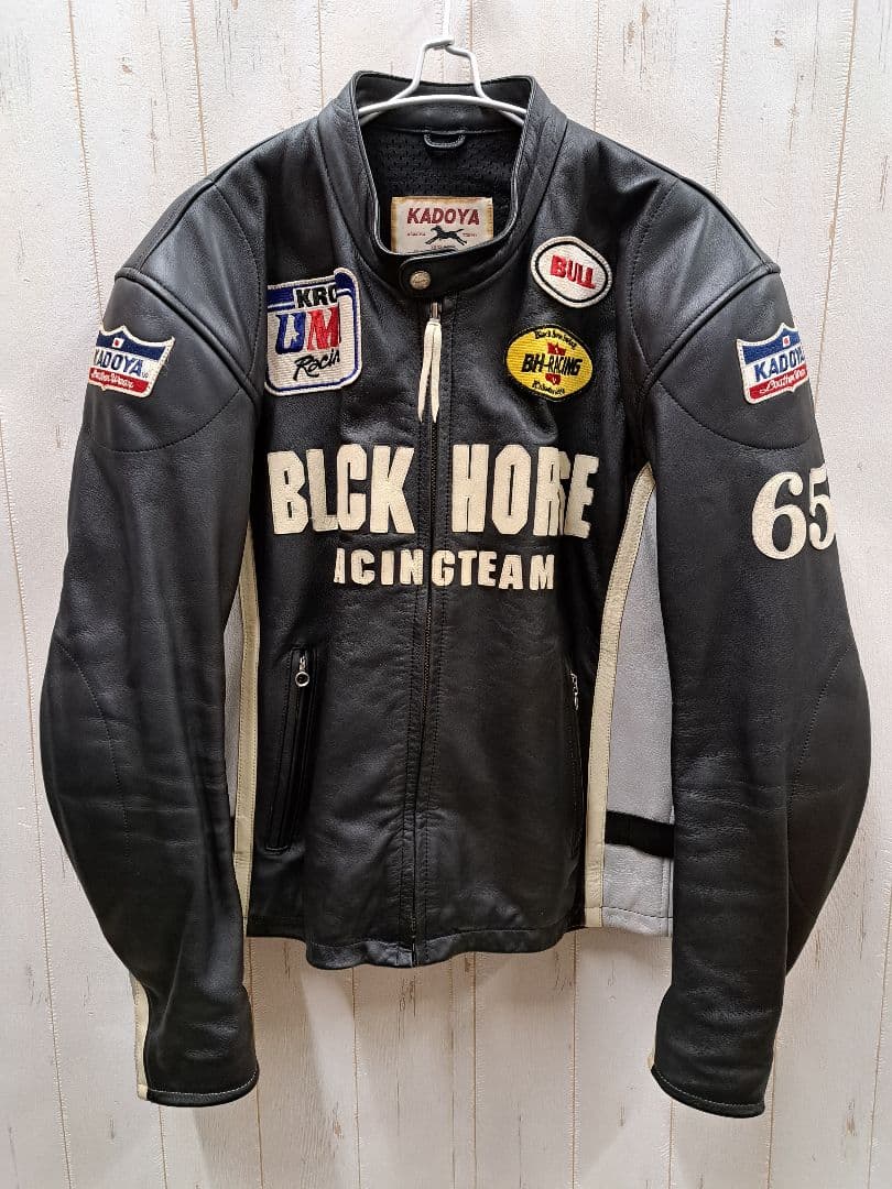 KADOYA BLACKHORSE ワッペン ライディングレザージャケット