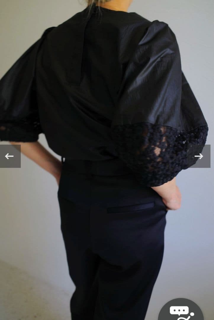 トップス eLLa lantern flower race blouse (black)