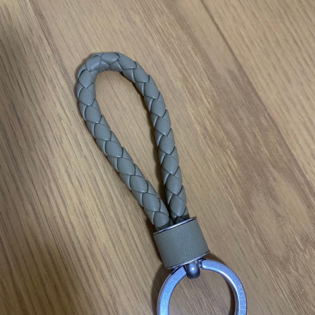 新品！お値下げ！Bottega Veneta編み込みレザーキーリング　ベージュ