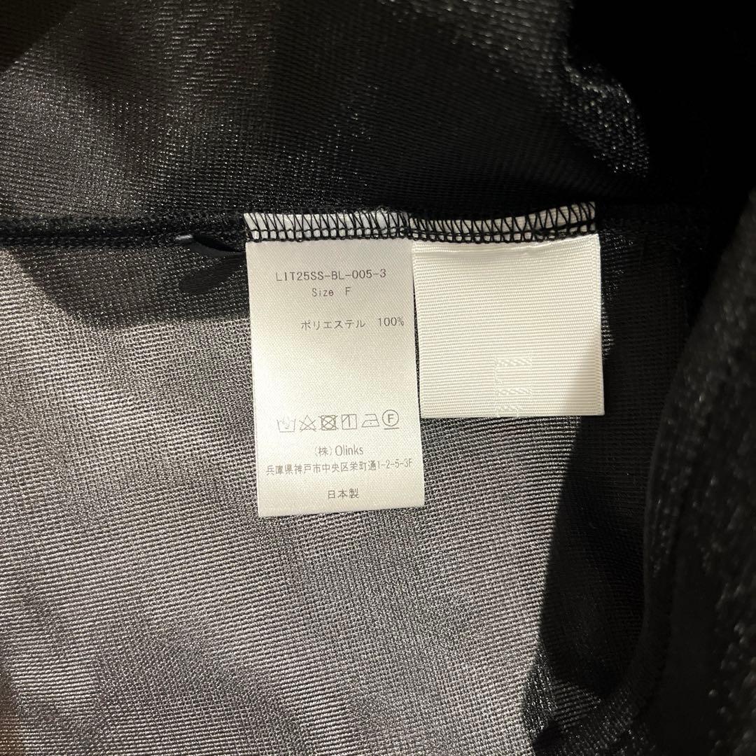 liten Sheer Sculpture Topsシアートップス　ブラック