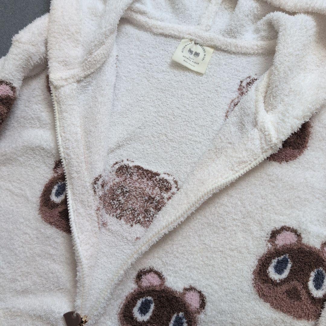 【美品】ジェラートピケ×あつ森 つぶまめジャガードパーカハーフパンツセットアップ