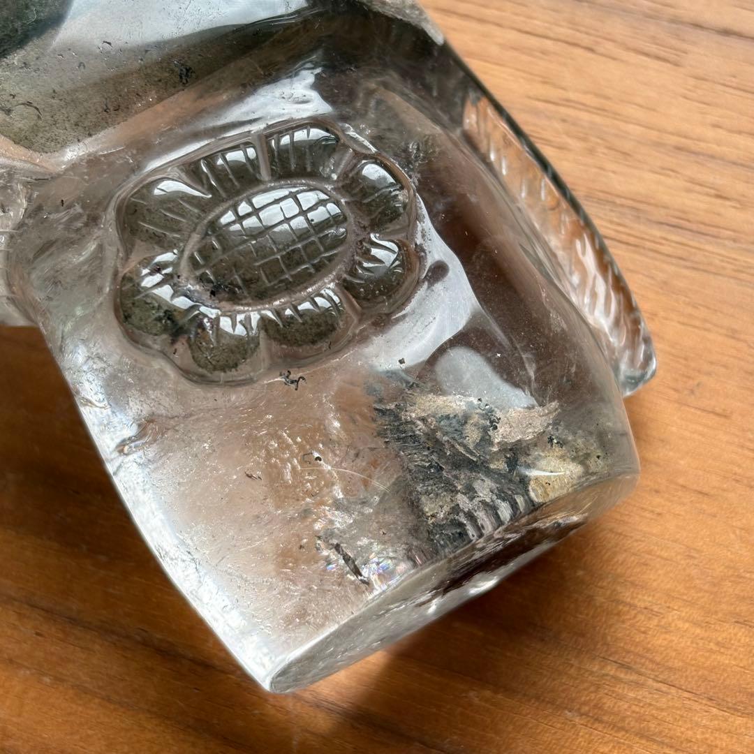 天然石 ブラジル産 グリーンガーデンクォーツ 猫の置物314g