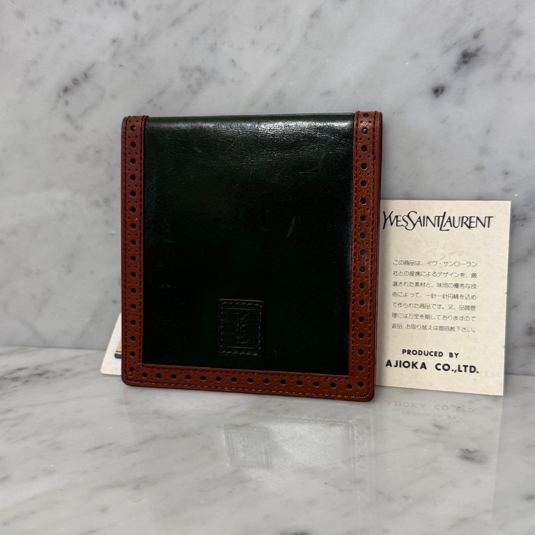 美品 Yves Saint Laurent イヴサンローラン 二つ折り財布 本革