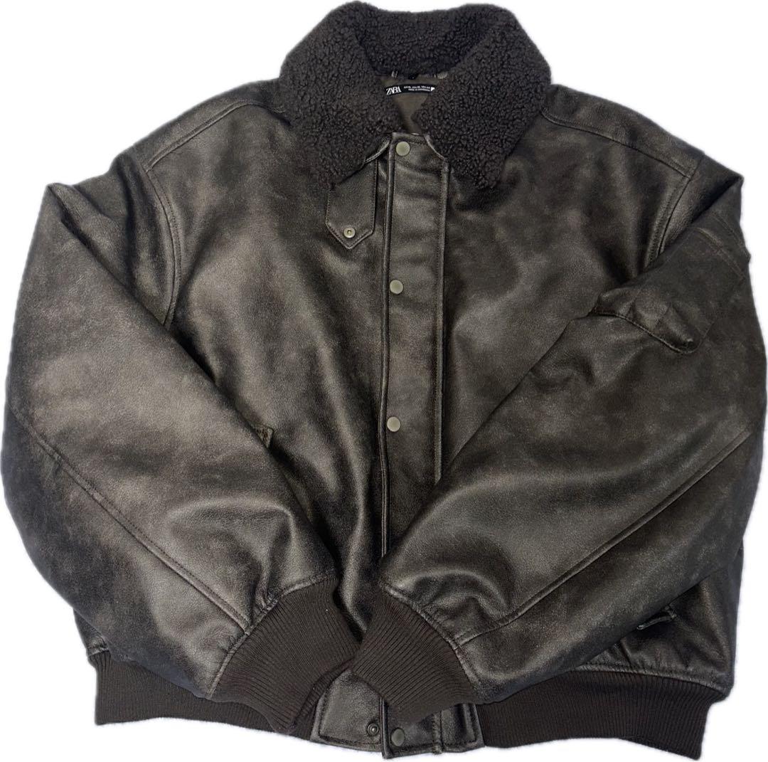 ZARA フェイクレザー　ブルゾン