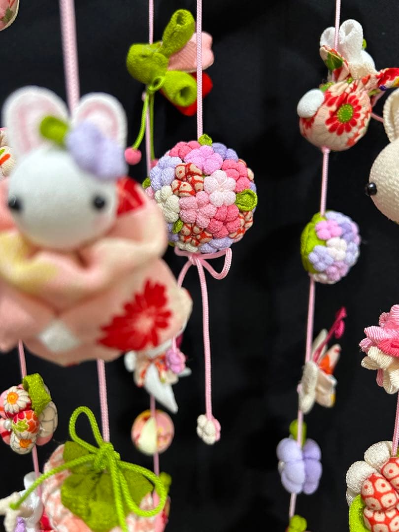 古布うさぎ　吊るし飾り　ひな祭り