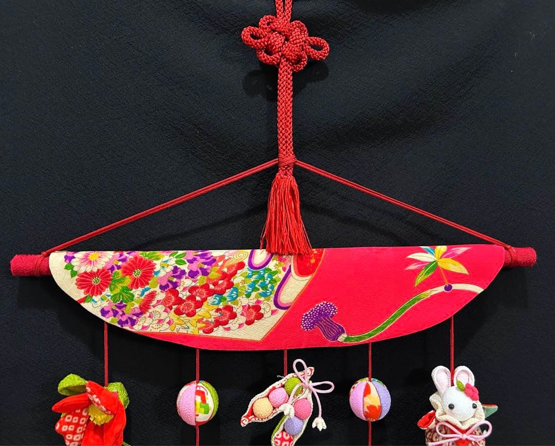 古布うさぎ　吊るし飾り　ひな祭り