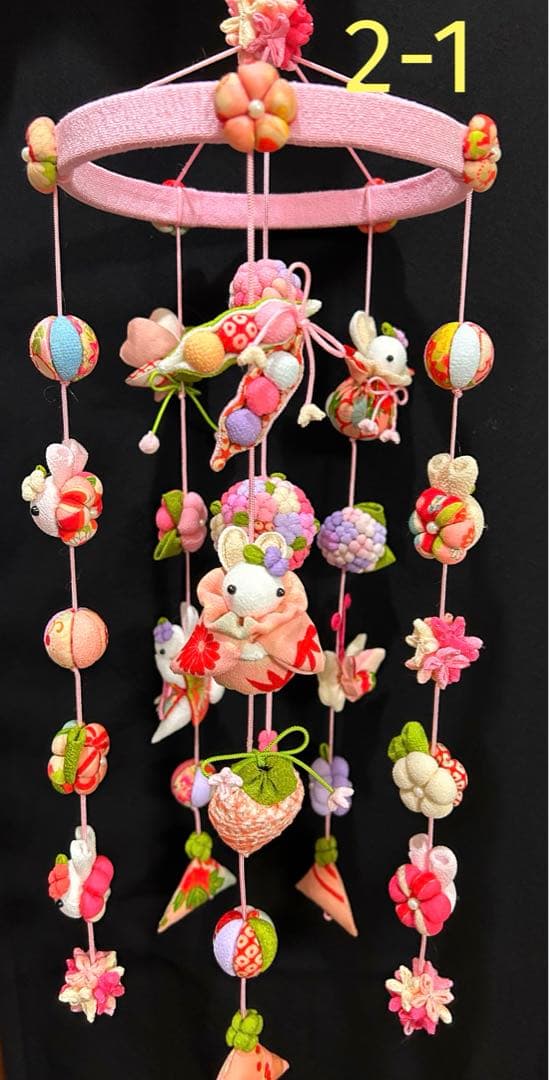 古布うさぎ　吊るし飾り　ひな祭り