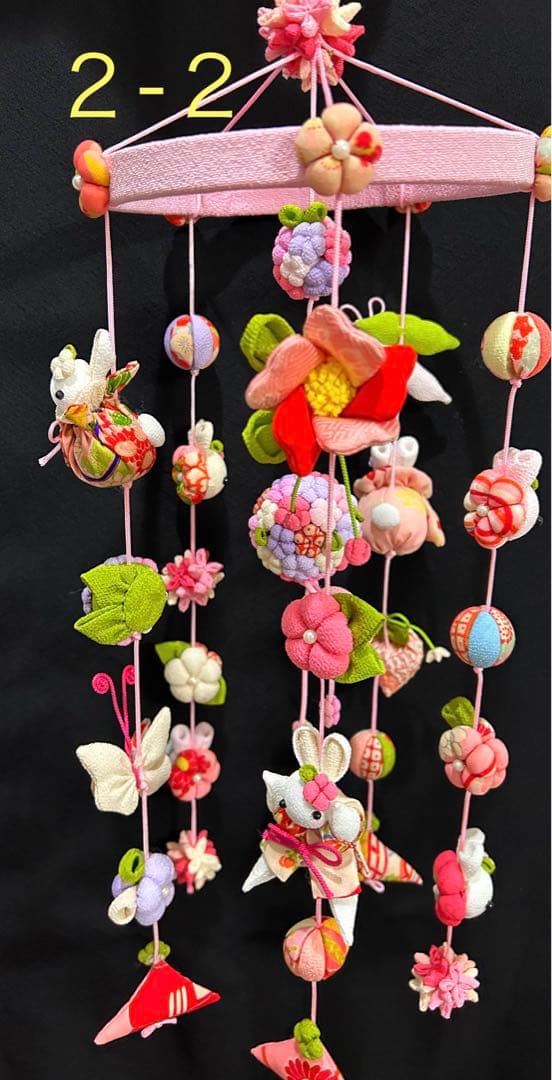 古布うさぎ　吊るし飾り　ひな祭り