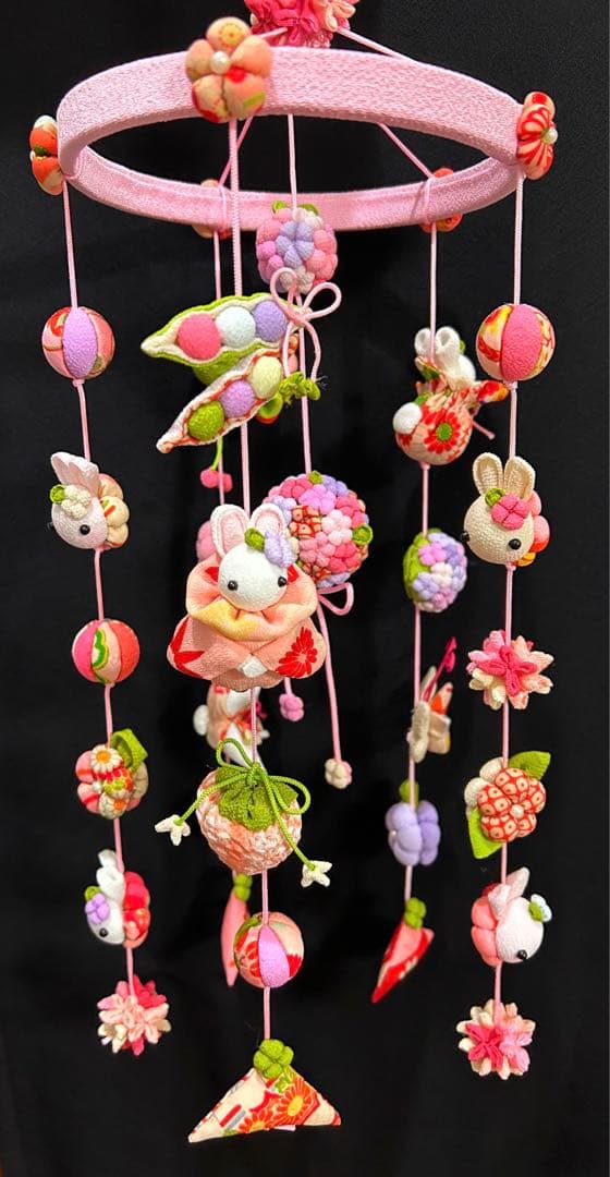 古布うさぎ　吊るし飾り　ひな祭り