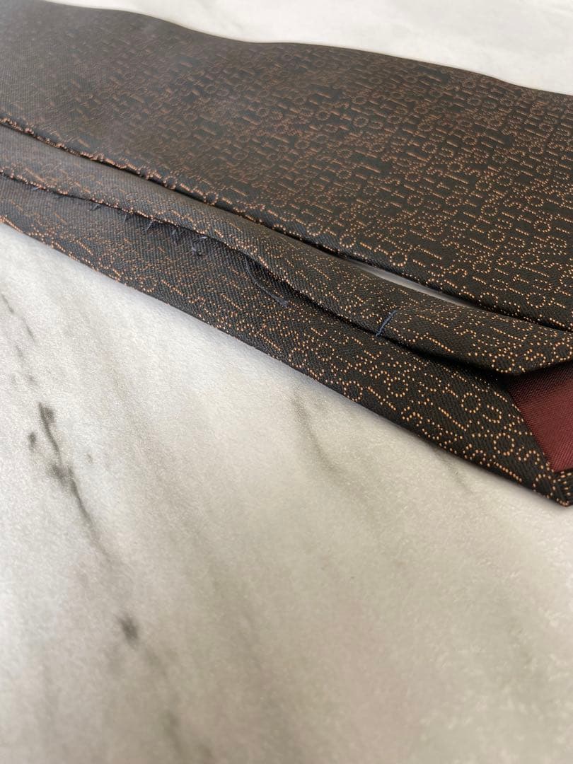 【極美品】ルイヴィトン ネクタイ モノグラム総柄 ブラウン シルク 高級