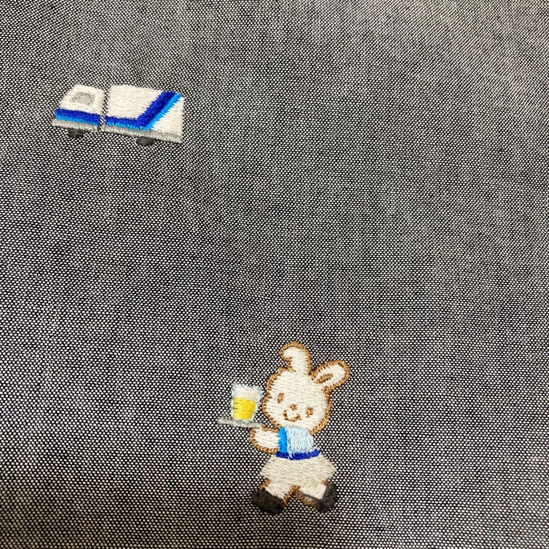 未使用に近い♡ ファミリア ANA レッスンバッグ 刺繍 くま 飛行機 グレー