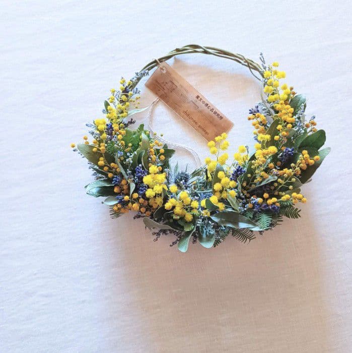 ちゃーちゃん 様【order】ミモザリース ドライフラワー リース