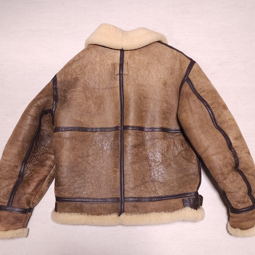 80s USA製 AVIREX TYPE B-3 B3 極厚 リアルムートンジ