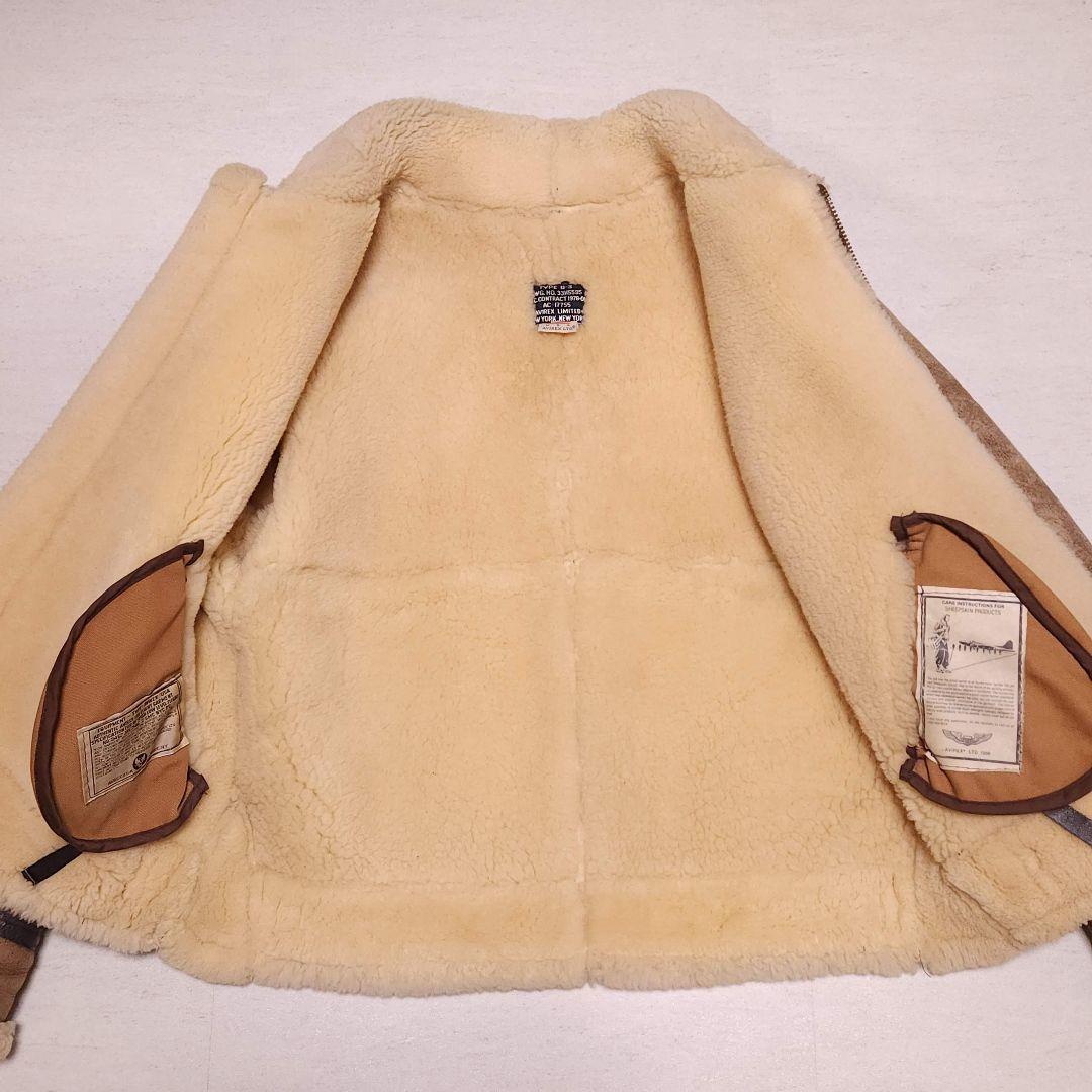80s USA製 AVIREX TYPE B-3 B3 極厚 リアルムートンジ