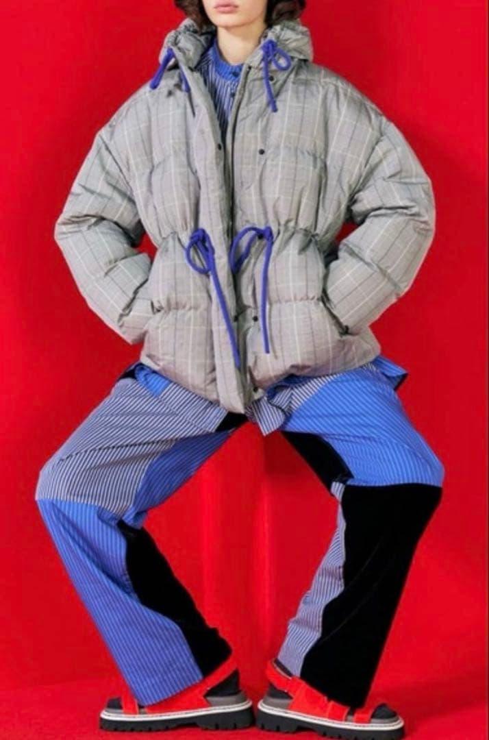 ENFOLD 2023aw チェックタフタ ミニマルダウンジャケット　38