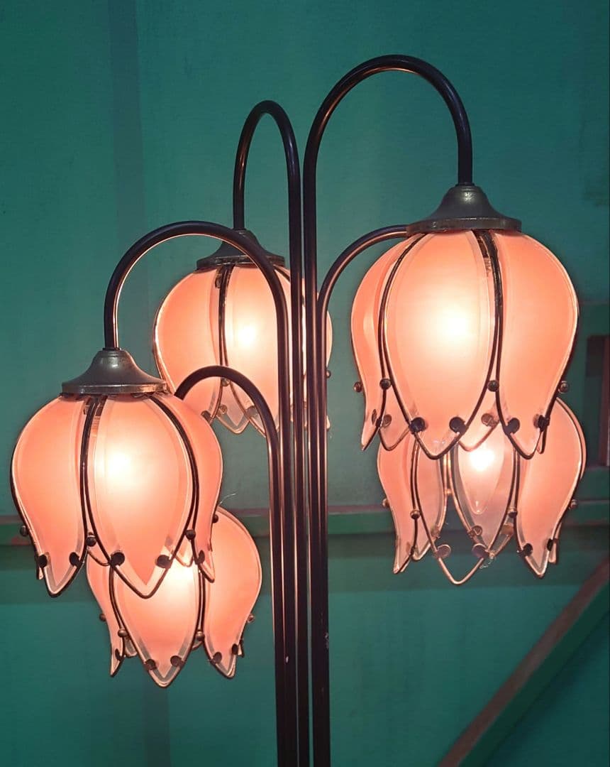 アンティーク　フラワー　スタンドライト　インテリア　フロアランプ