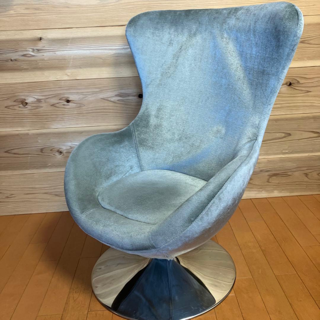 グレーのモダン回転式アメリカンビンテージローチェアー