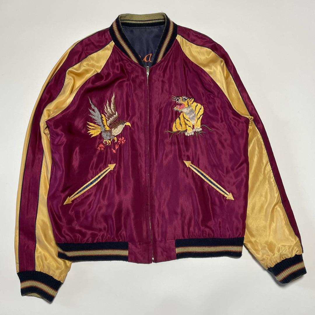 テーラー東洋　スカジャン　スーベニアジャケット　リバーシブル　五重塔　龍　虎　L