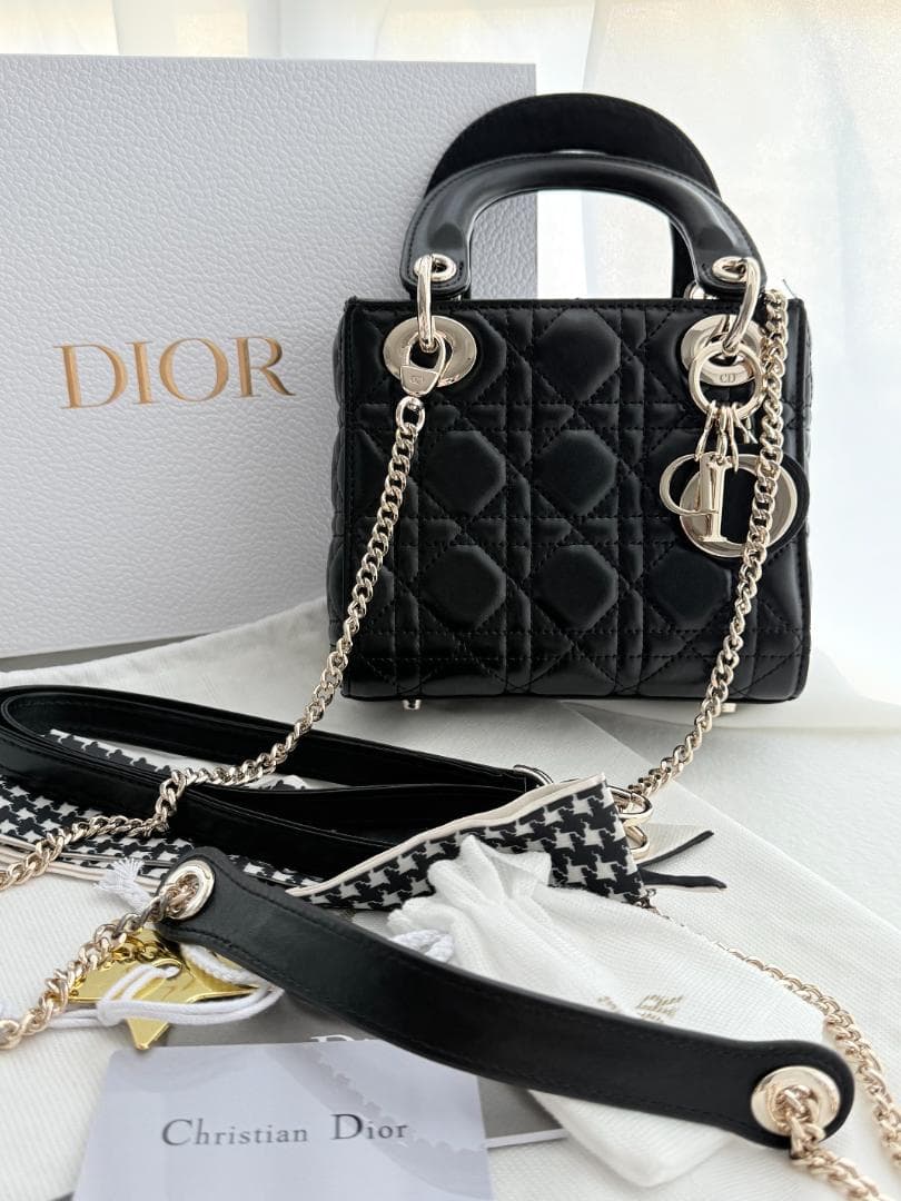 DIOR ブラック レザー ショルダーバッグ