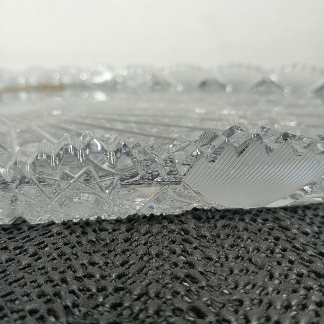 ボヘミアクリスタル 500PKカット オーバルプレート 大皿 ハンドカット