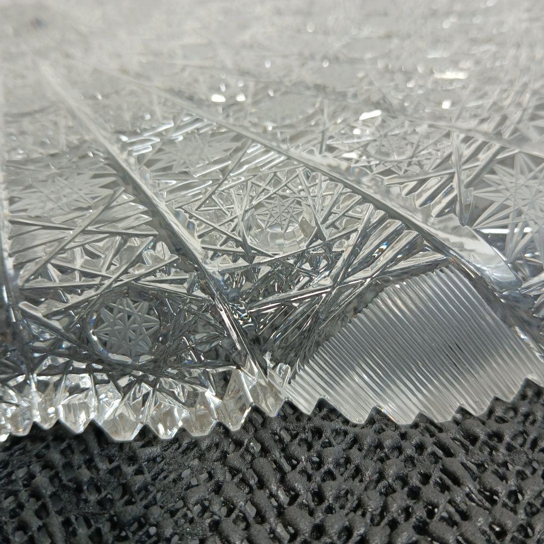 ボヘミアクリスタル 500PKカット オーバルプレート 大皿 ハンドカット