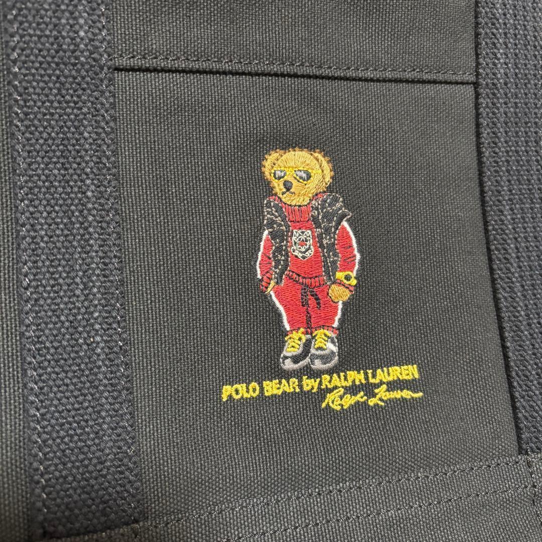 ポロ ラルフローレン ポロベア キャンバス トートバッグ サングラスベア 黒