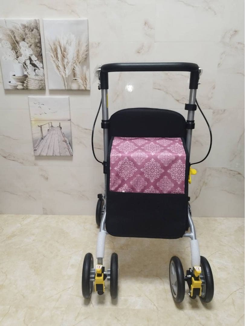 シンフォニーSPスリム　ピンク柄　歩行車シルバーカー