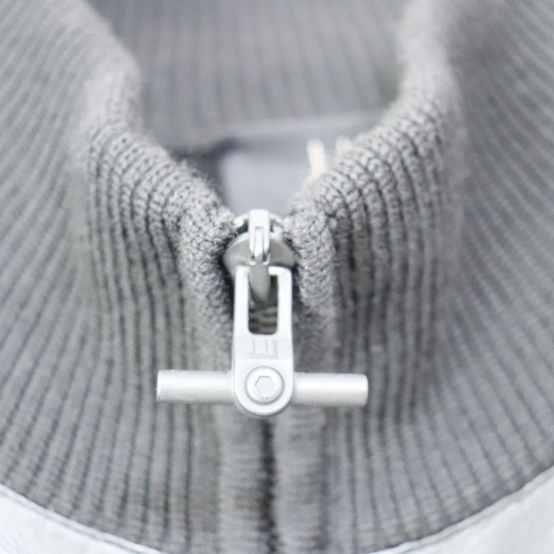 【希少】dumhill ダンヒル　レザーニット切替ジャケット　M イタリア製