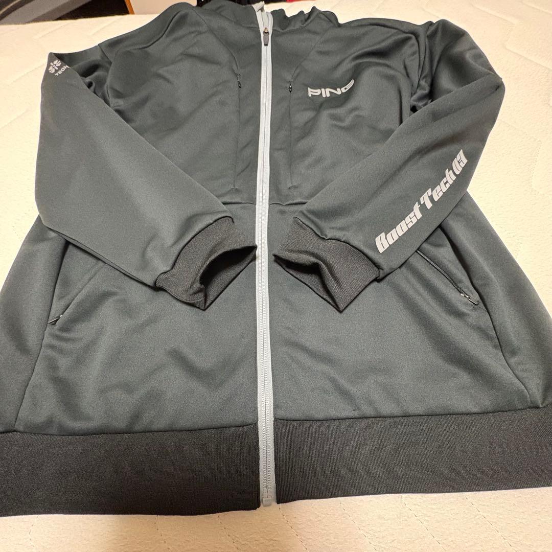 美品‼️ピン コンパクトニット フルジップ フーディー ゴルフウェア メンズ　黒