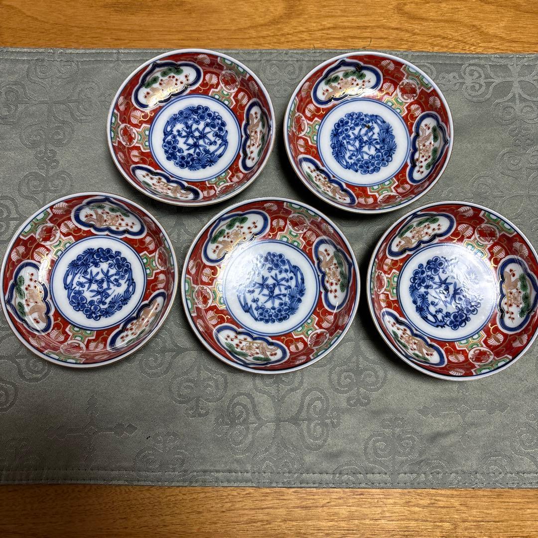 古伊万里上手11.5cm皿5枚　 　　江戸時代