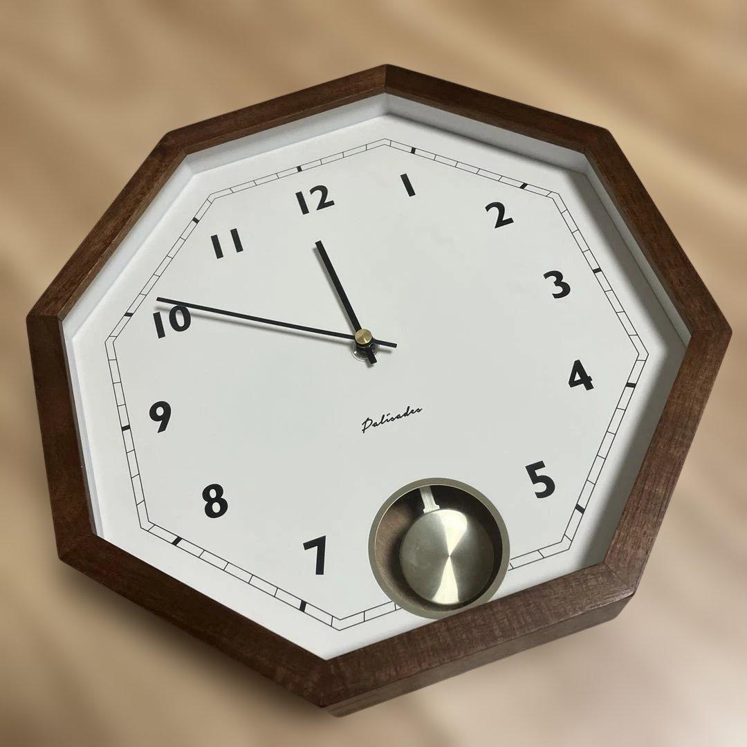 インターフォルム　八角形　振り子時計　ブラウン