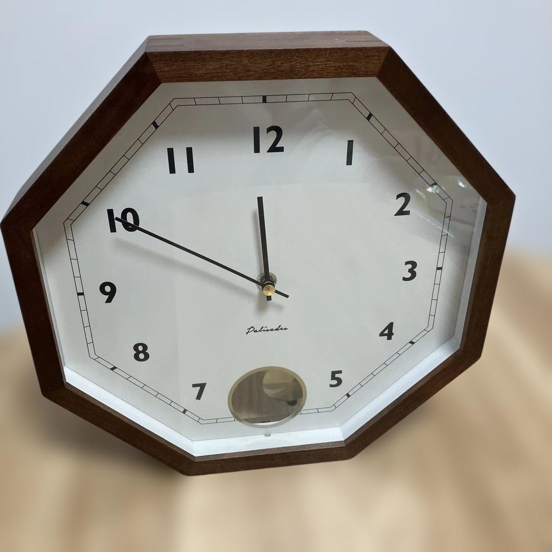 インターフォルム　八角形　振り子時計　ブラウン