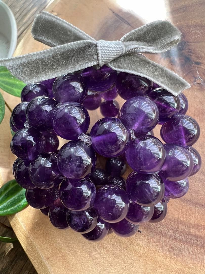 ⑮神聖幾何学フラーレン★特大10mm62倍❣️アメジスト★カード付