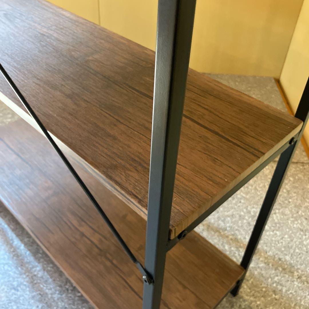 Salut!　サリュ オールドアイアンラックワイド4段シェルフ　ディスプレイ棚