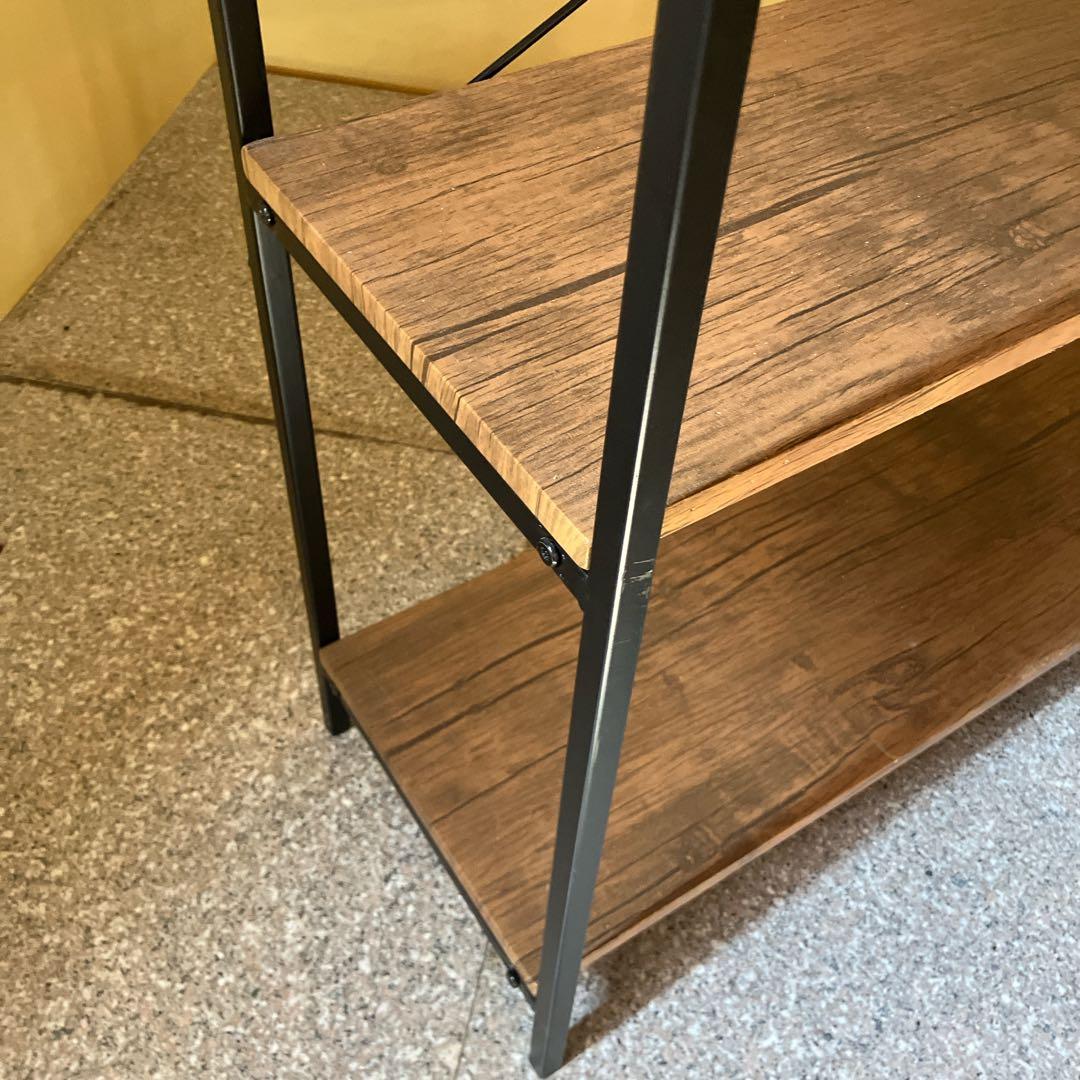 Salut!　サリュ オールドアイアンラックワイド4段シェルフ　ディスプレイ棚