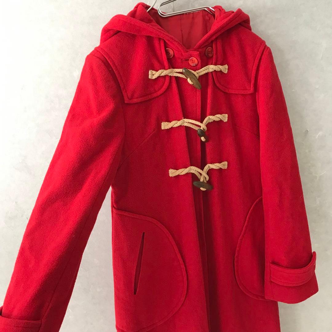90s ダッフルコート ロングコート レア ヴィンテージ レッド L程