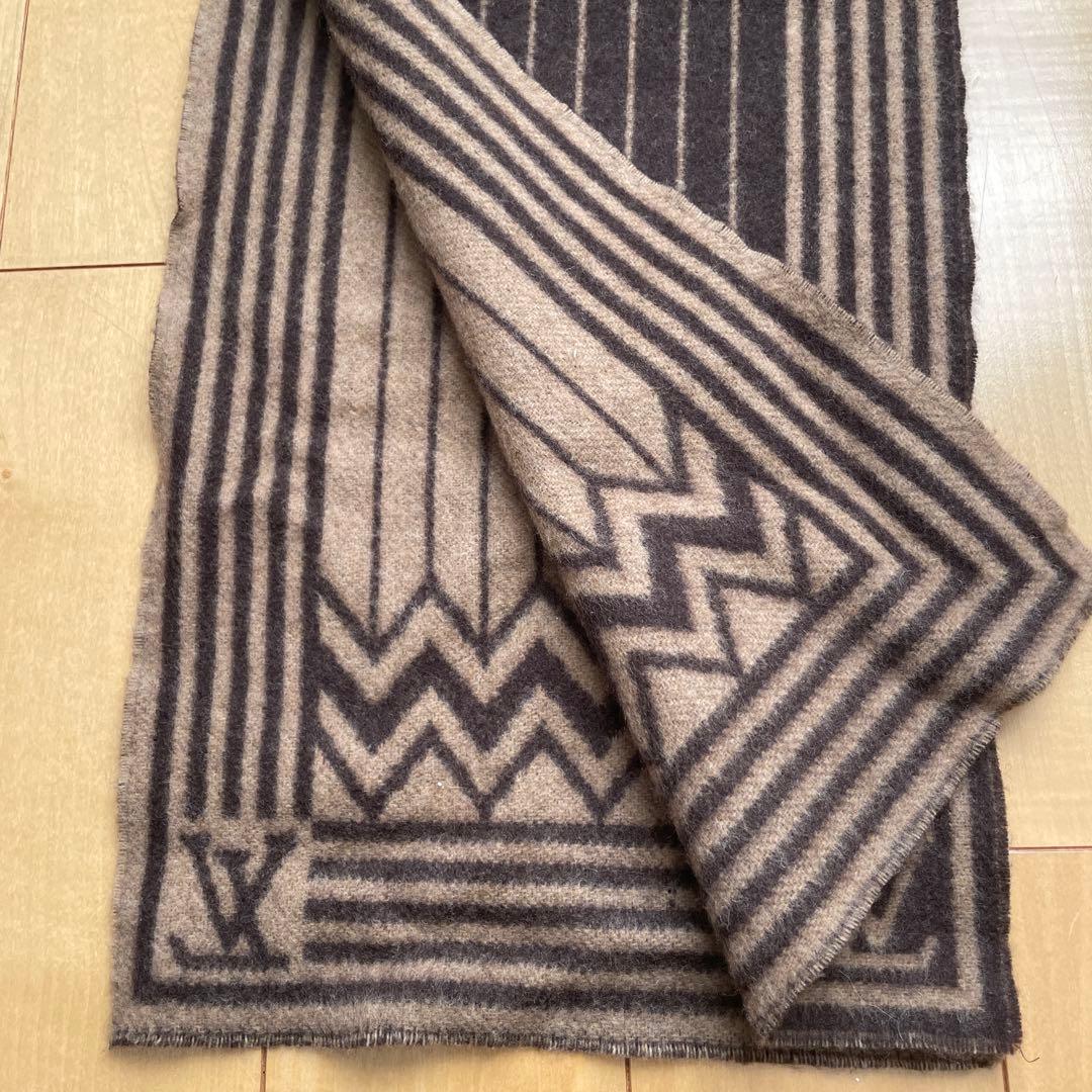 Louis Vuitton ストライプ マフラー ブラウン/ベージュ