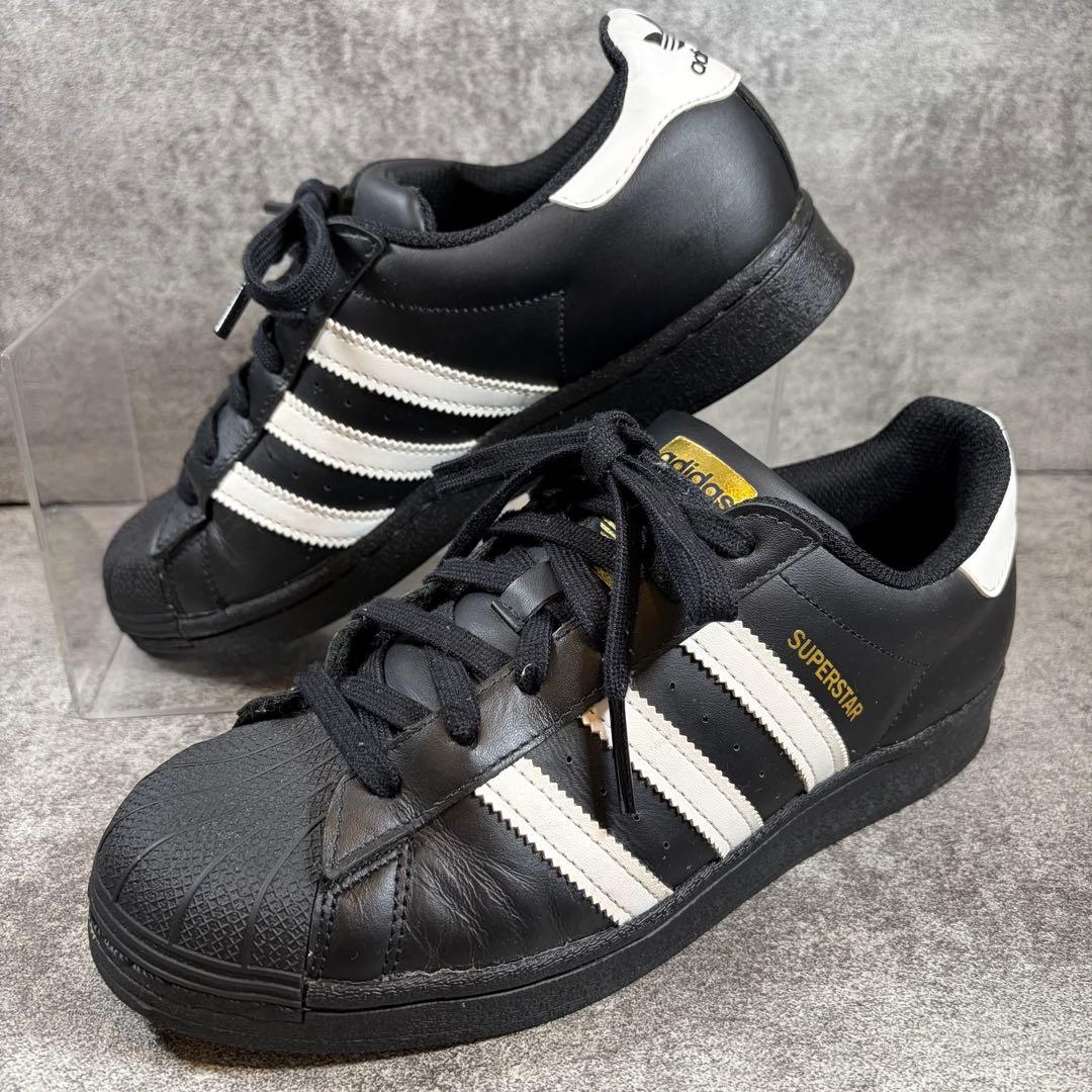 adidas アディダス　スーパースター　ブラック　黒　ゴールド　24.5cm