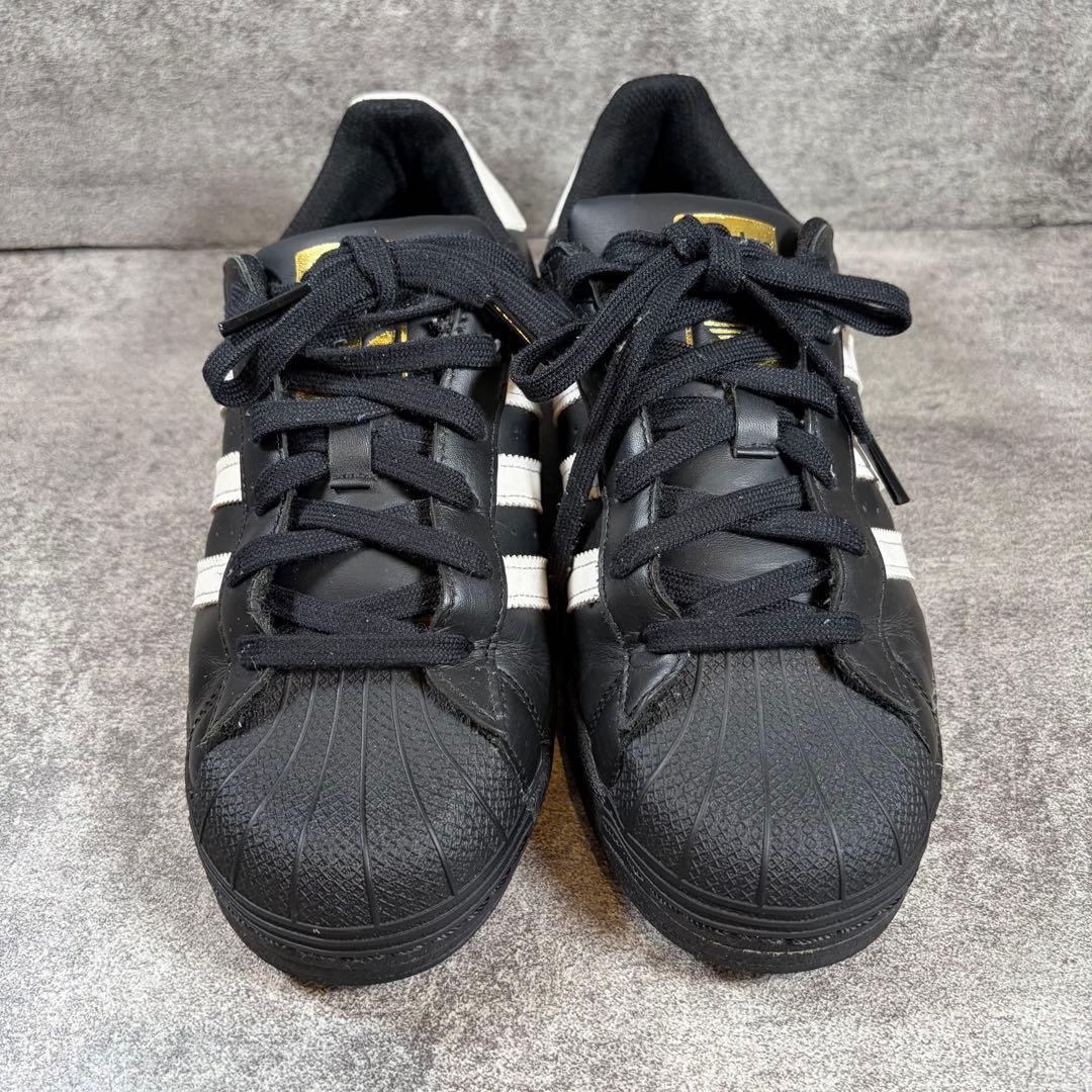 adidas アディダス　スーパースター　ブラック　黒　ゴールド　24.5cm
