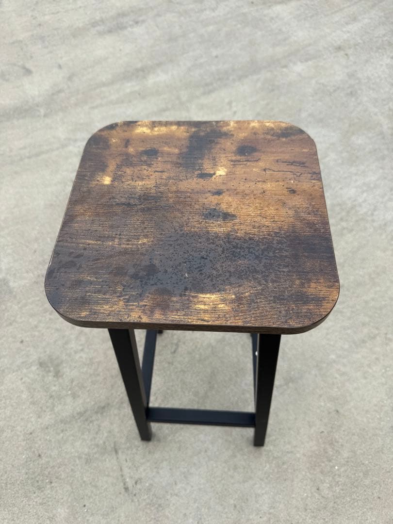 ダークブラウン木製スツール　8脚セット