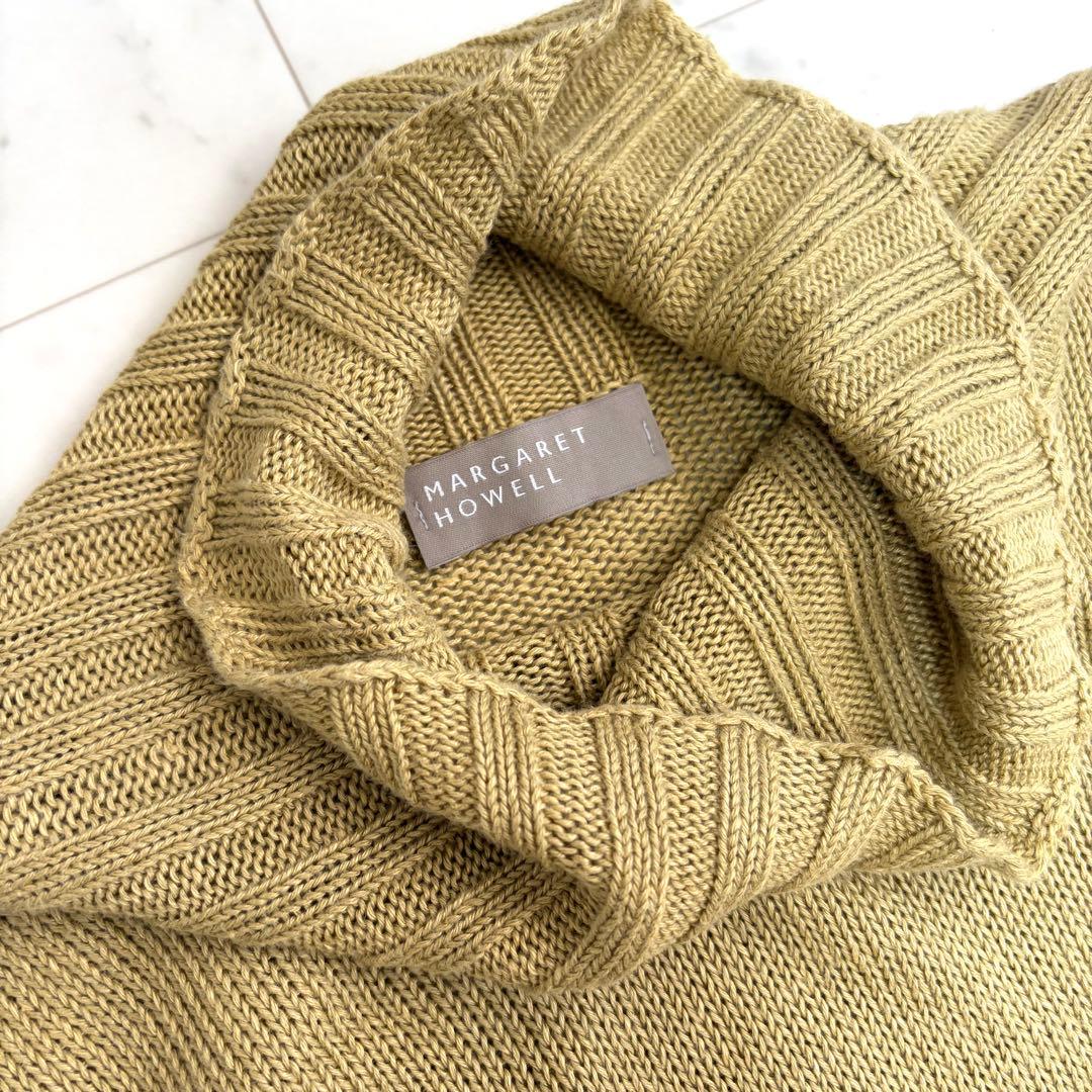 美品 マーガレットハウエル リネンコットンハイネックニット スコットランド製 Ⅱ