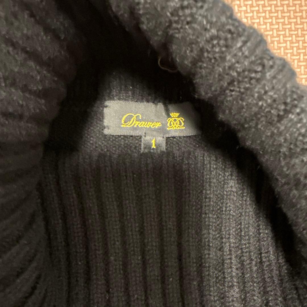 Drawer ドゥロワー　カシミヤ100%ハイネックニット　1サイズ黒