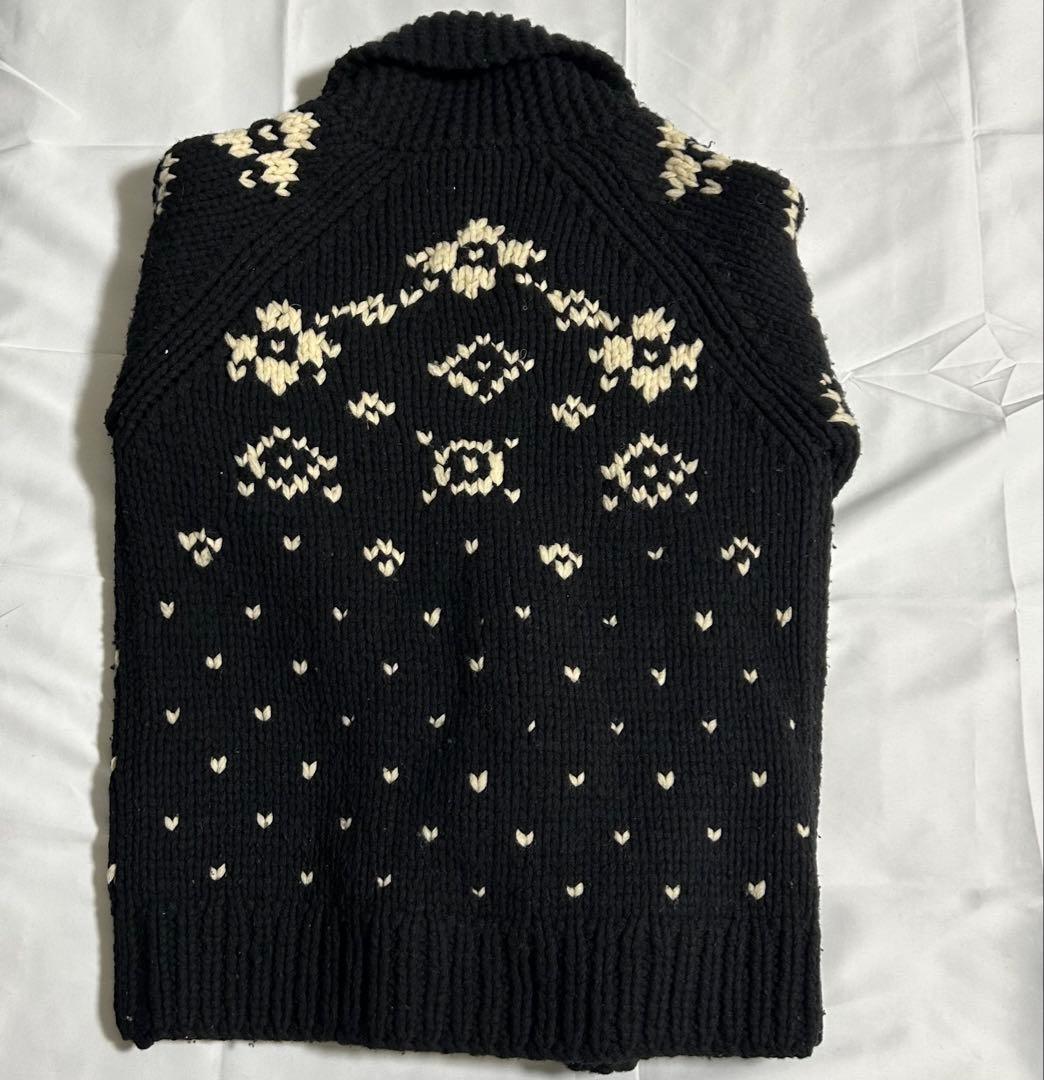 Paul Smith ハート花柄 ジップアップニット 黒