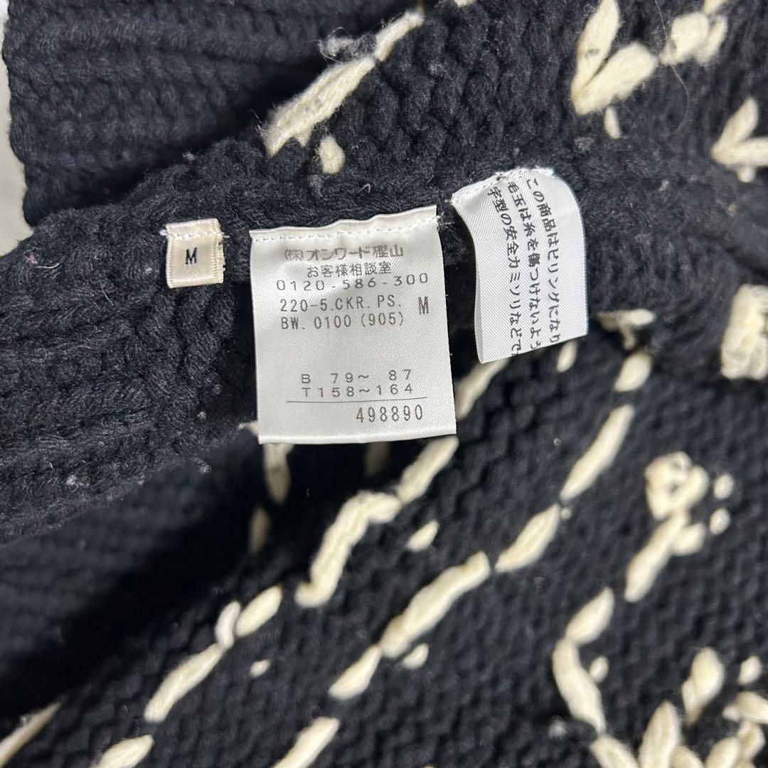 Paul Smith ハート花柄 ジップアップニット 黒